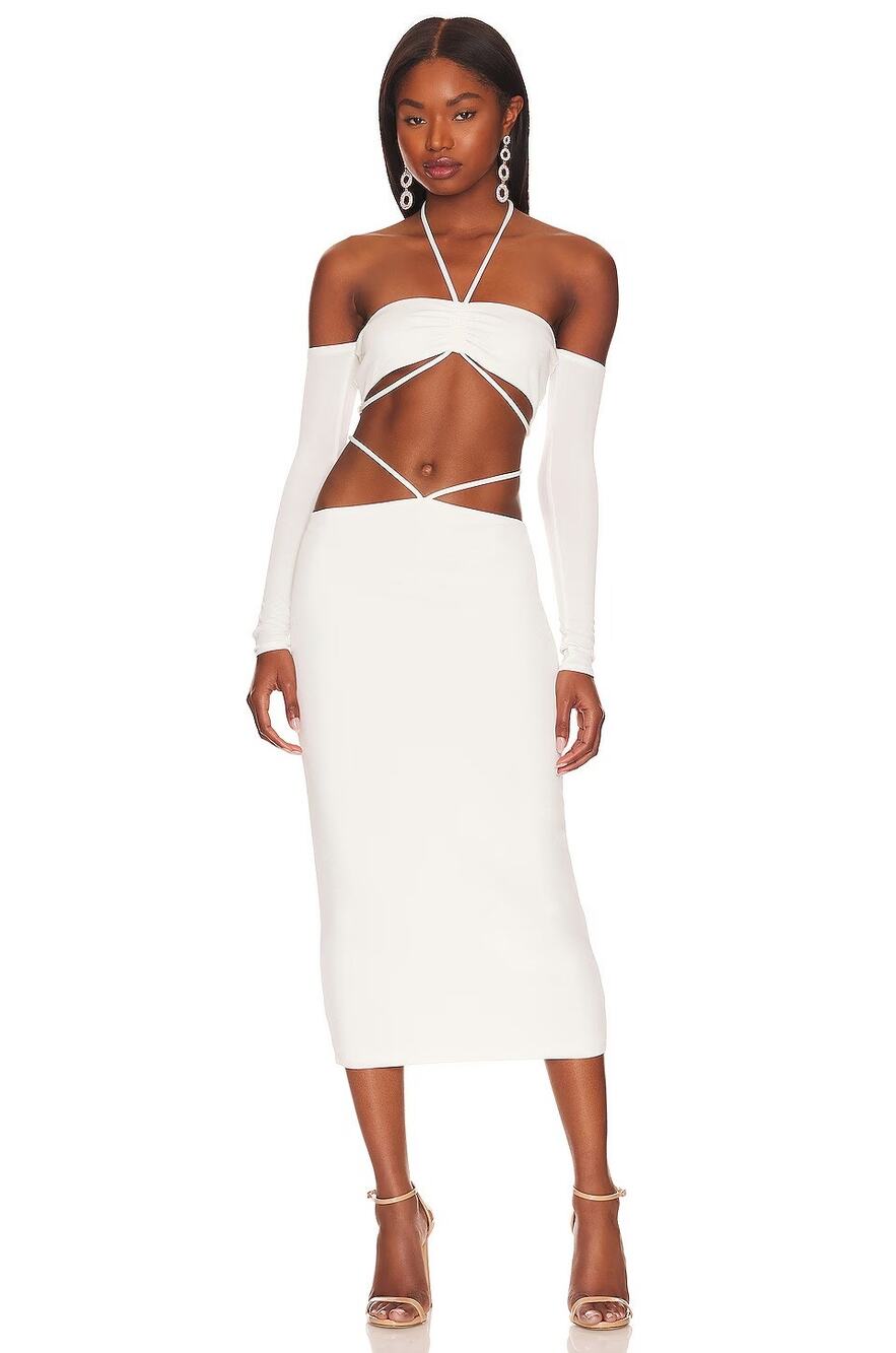 Not Yours To Keep NYTK Nicki Midi Dress Halter Party Bridal Wedding Graduation M